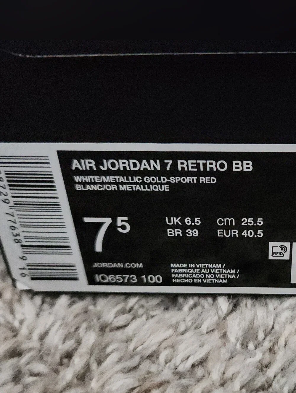 BRAND NEW AUTHENTIC AIR JORDAN VII RETRO BB 'MIRO OLYMPIC' SIZE 7.5